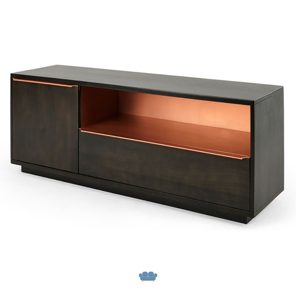 Anderson Mueble Multimedia color Sombra Gris Y Cobre