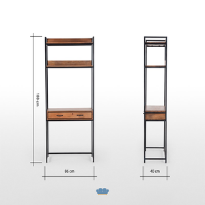 Stirlin Escritorio funcional modular Madera de Mango y Negro