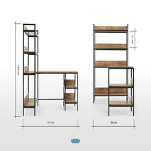 Cargar imagen en el visor de la galería, Glasgow Escritorio con estante Color Madera de Mango y Negro
