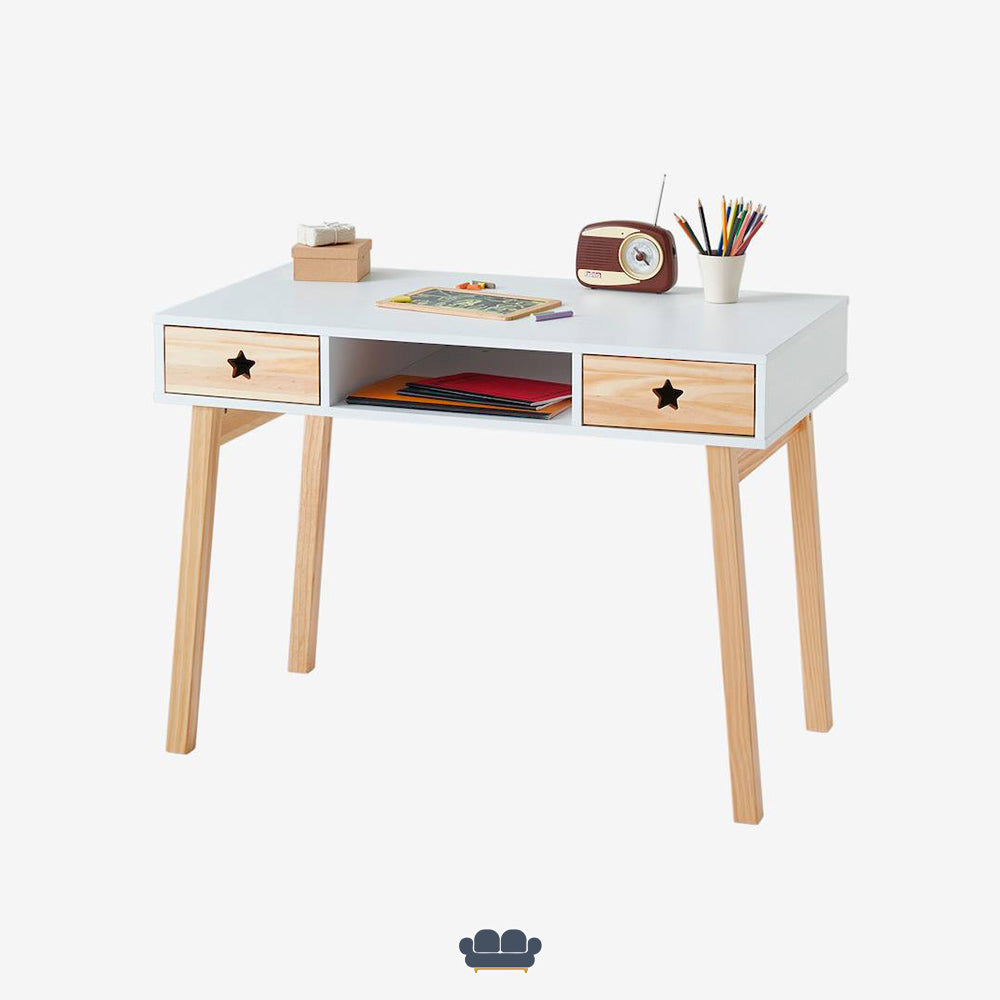 Yadrick Escritorio Infantil color Blanco y Madera