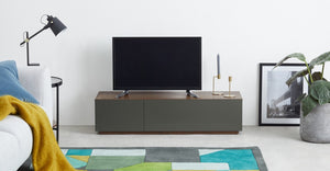 Hopkins Mueble Multimedia color Nogal y Gris ideal para TV