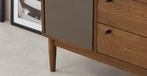 Campton Mueble Multimedia color Roble Oscuro Y Gris para TV